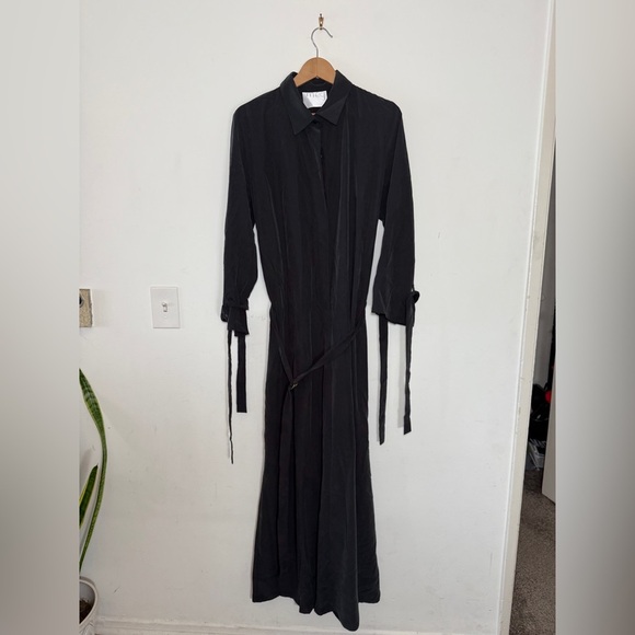 The Meg Black Bloaker Silky Belted Long Sleeve Jumpsuit - NWT - Picture 6 of 15